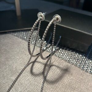 Swarovski Sparkling Silver Hoop Earrings